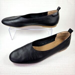 Everlane Black Leather Ballerina Flats Women's 10 The Day Glove Made In Italy